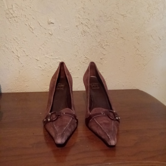 Joan & David Circa Brown Suede Leather Heels - Picture 4 of 7